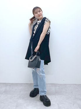 「デニムっていいよね」｜「アイテム（その他アウター）」を使った、ayaさん（レディース・152cm）の春コーディネート