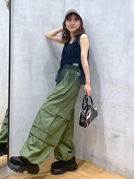 「PAGEBOY（ページボーイ）のレトロボストンBAG（ショルダーバッグ）」を使った、ayaさん（レディース・152cm）の秋コーディネート