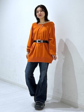 「PAGEBOY（ページボーイ）の【選べる着丈/前後2WAY/マシンウォッシャブル】マルチWAYネックプルオーバー/ニット（ニット/セーター）」を使った、ayaさん（レディース・152cm）の秋コーディネート