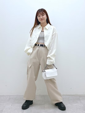 「PBLIM（ページボーイリム）のアイテム（ブーツ）」を使った、ayaさん（レディース・152cm）の秋コーディネート