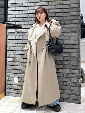 「PAGEBOY（ページボーイ）のアイテム（トレンチコート）」を使った、ayaさん（レディース・152cm）の冬コーディネート