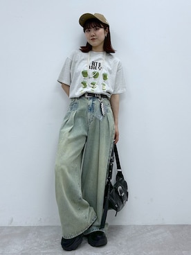 「PBLIM（ページボーイリム）のアイテム（Tシャツ/カットソー）」を使った、ayaさん（骨格ウェーブ・レディース・152cm）の春コーディネート