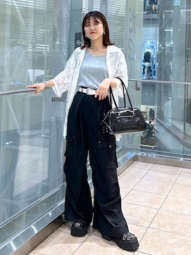 「アイテム（カーゴパンツ）」を使った、ayaさん（レディース・152cm・20代）の夏コーディネート