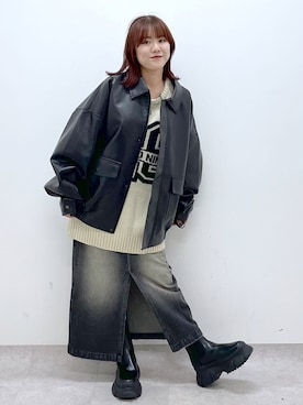 「PBLIM（ページボーイリム）のアイテム（スカート）」を使った、ayaさん（レディース・152cm）の秋コーディネート