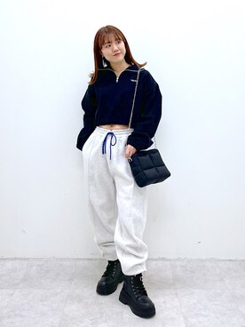 「マイベストコーデ2022」｜「アイテム（スウェットパンツ）」を使った、ayaさん（レディース・152cm）の冬コーディネート