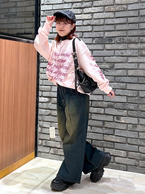 トレーナー スウェット 「UNISEX」カスレロゴダメージスウェット レディース メンズ PBLIM トレーナー スウェット 「UNISEX」カスレロゴダメージ