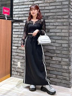 「PAGEBOY（ページボーイ）のレトロボストンBAG（ショルダーバッグ）」を使った、ayaさん（レディース・152cm）の夏コーディネート