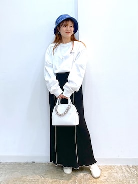 「アイテム（ブーツ、ホワイト系）」を使った、ayaさん（レディース・151cm）の秋コーディネート