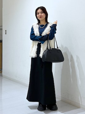 「PAGEBOY（ページボーイ）のレースアップアソートナロースカート（スカート）」を使った、ayaさん（レディース・152cm）の秋コーディネート