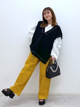 「PBLIM（ページボーイリム）のPAGEBOYLIM/カツラギスケーターパンツ（その他パンツ）」を使った、ayaさん（レディース・151cm）の春コーディネート