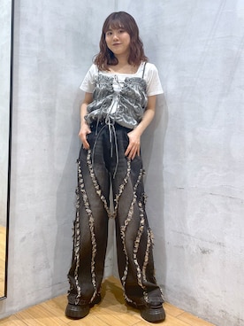 「フェスコーデ」｜「アイテム（その他トップス）」を使った、ayaさん（レディース・152cm）の夏コーディネート
