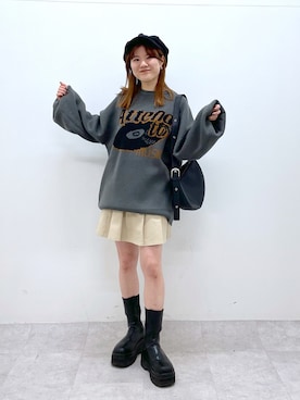 「PBLIM（ページボーイリム）のアイテム（スカート）」を使った、ayaさん（レディース・152cm）の冬コーディネート