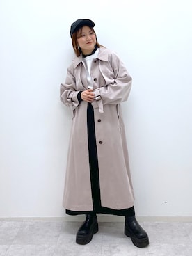 「トレンチ」｜「アイテム（帽子）」を使った、ayaさん（レディース・151cm）の春コーディネート