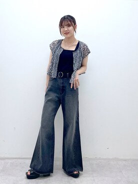「PAGEBOY（ページボーイ）のリングベルト（ベルト）」を使った、ayaさん（レディース・152cm）の夏コーディネート