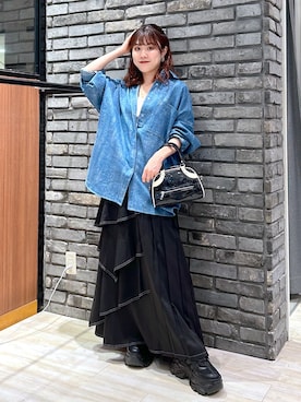 「PAGEBOY（ページボーイ）のレトロボストンBAG（ショルダーバッグ）」を使った、ayaさん（レディース・152cm）の秋コーディネート