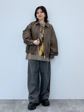 「アイテム（ブルゾン）」を使った、ayaさん（レディース・152cm・20代）の秋コーディネート