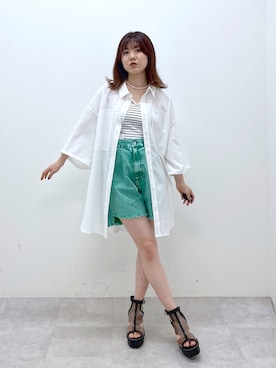 「PAGEBOY（ページボーイ）のアイテム（サンダル）」を使った、ayaさん（レディース・152cm）の春コーディネート