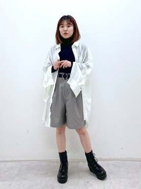 「PAGEBOY（ページボーイ）のリングベルト（ベルト）」を使った、ayaさん（レディース・152cm）の春コーディネート