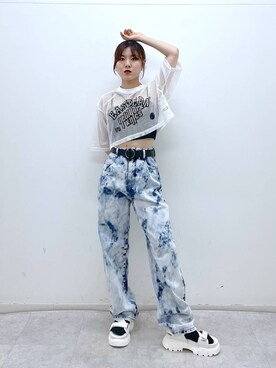 「PAGEBOY（ページボーイ）のリングベルト（ベルト）」を使った、ayaさん（レディース・152cm）の夏コーディネート