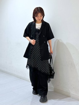 「PAGEBOY（ページボーイ）のコラージュT/半袖Tシャツ（Tシャツ/カットソー、ホワイト系）」を使った、ayaさん（レディース・152cm）の夏コーディネート