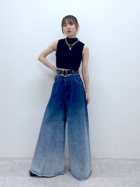 「PAGEBOY（ページボーイ）のリングベルト（ベルト）」を使った、ayaさん（レディース・152cm）の夏コーディネート