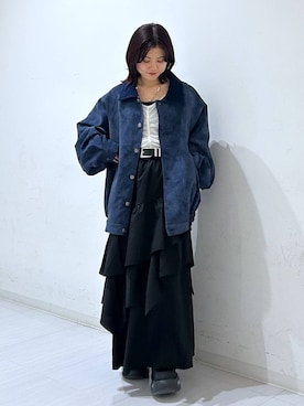 「PBLIM（ページボーイリム）の《UNISEX》ソフトスウェードブルゾン（ブルゾン）」を使った、ayaさん（レディース・152cm）の秋コーディネート