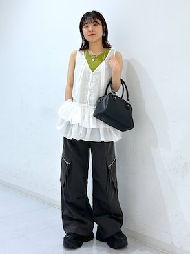 「アイテム（タンクトップ）」を使った、ayaさん（レディース・152cm）の夏コーディネート