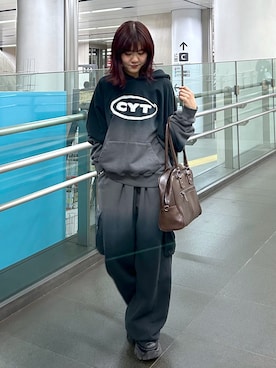 「PBLIM（ページボーイリム）のアイテム（スウェットパンツ）」を使った、ayaさん（骨格ウェーブ・レディース・152cm）の冬コーディネート