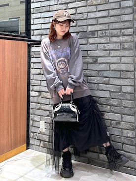 「PAGEBOY（ページボーイ）のレトロボストンBAG（ショルダーバッグ）」を使った、ayaさん（レディース・152cm）の秋コーディネート