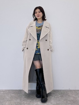 「アイテム（チェスターコート）」を使った、ayaさん（レディース・152cm）の秋コーディネート