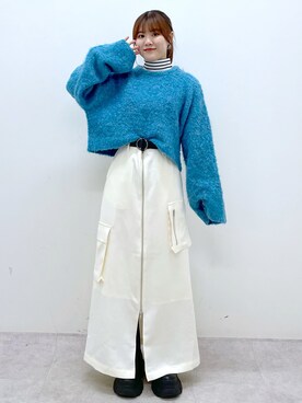 「PAGEBOY（ページボーイ）のリングベルト（ベルト）」を使った、ayaさん（レディース・152cm）の冬コーディネート