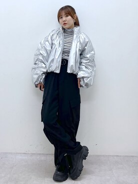 「PAGEBOY（ページボーイ）のリングベルト（ベルト）」を使った、ayaさん（レディース・152cm）の冬コーディネート