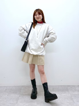 「PBLIM（ページボーイリム）のアイテム（スカート）」を使った、ayaさん（レディース・152cm）の冬コーディネート