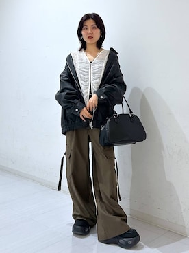 「アイテム（ブルゾン）」を使った、ayaさん（レディース・152cm）の秋コーディネート