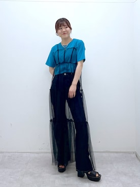 「PAGEBOY（ページボーイ）のアイテム（ワンピース）」を使った、ayaさん（レディース・152cm）の夏コーディネート