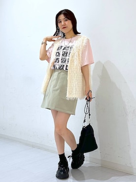 「アイテム（ベスト）」を使った、ayaさん（レディース・152cm）の夏コーディネート