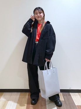 「PBLIM（ページボーイリム）のPAGEBOYLIM/カツラギスケーターパンツ（その他パンツ）」を使った、ayaさん（レディース・151cm）の冬コーディネート