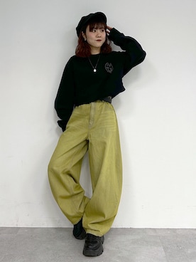 「Anui（アニュイ）のアイテム（スウェット）」を使った、ayaさん（レディース・152cm）の冬コーディネート
