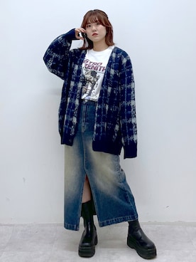 「PBLIM（ページボーイリム）のアイテム（スカート）」を使った、ayaさん（レディース・152cm）の秋コーディネート