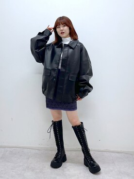 「ハロウィン」｜「アイテム（ブルゾン）」を使った、ayaさん（レディース・152cm）の秋コーディネート