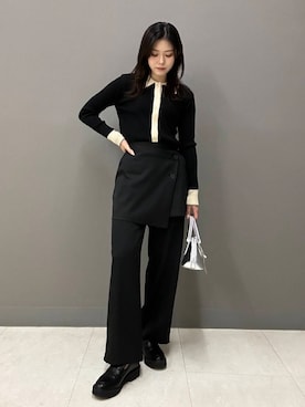 「綺麗めコーデ」｜「アイテム（スラックス）」を使った、おみさん（レディース・157cm）の春コーディネート