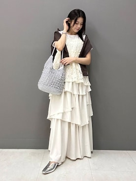 「綺麗めコーデ」｜「アイテム（パンプス）」を使った、おみさん（レディース・157cm）の春コーディネート