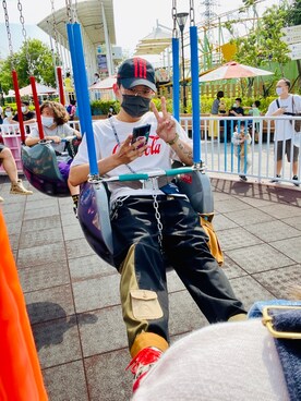 「BBCのアイテム」を使った、Harrison Wu®さん（メンズ・165cm）の夏コーディネート