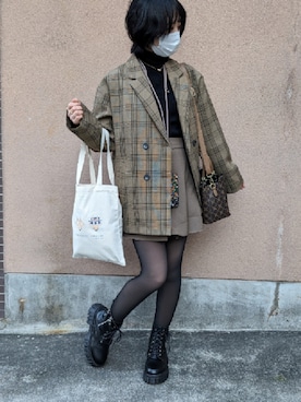 「LOWRYS FARM（ローリーズファーム）のアイテム（セットアップ）」を使った、なのかさん（レディース・155cm）の冬コーディネート