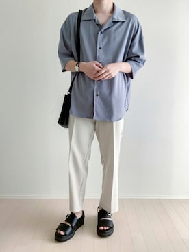 「classicalelf（クラシカルエルフ）のアイテム（スラックス）」を使った、kotaさん（メンズ・163cm）の夏コーディネート