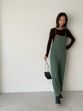 「CANAL JEAN（キャナルジーン）のアイテム（サロペット/オーバーオール）」を使った、YUKKOさん（レディース・163cm）の秋コーディネート