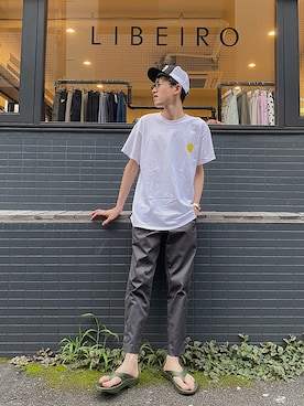 「Saturdays NYC（サタデーズ ニューヨークシティ ）のアイテム（チノパンツ）」を使った、オブーさん（メンズ・177cm）の夏コーディネート
