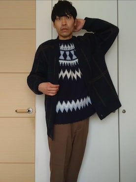 「LAKOLE（ラコレ）のアイテム（ジャケット/アウター）」を使った、560610さん（メンズ・178cm）の冬コーディネート