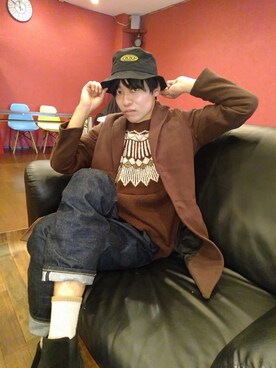 「URBAN RESEARCH（アーバンリサーチ）のアイテム（帽子）」を使った、560610さん（メンズ・178cm）の冬コーディネート