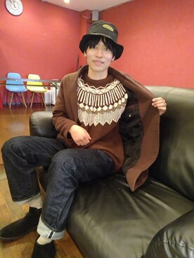 「URBAN RESEARCH（アーバンリサーチ）のアイテム（帽子）」を使った、560610さん（メンズ・178cm）の冬コーディネート